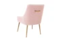 Rosalind Pleated Back Blush Velvet Dining Chair - Back