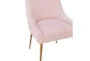 Rosalind Pleated Back Blush Velvet Dining Chair - Detail
