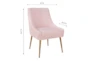 Rosalind Pleated Back Blush Velvet Dining Chair - Dimensions Diagram