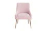 Rosalind Pleated Back Blush Velvet Dining Chair - Front