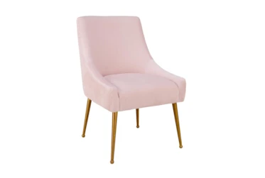 Rosalind Pleated Back Blush Velvet Dining Chair