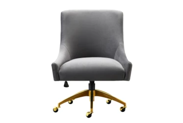 Rosalind Grey Velvet Desk Chair