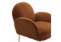 Constance Cognac Velvet Accent Arm Chair - Side