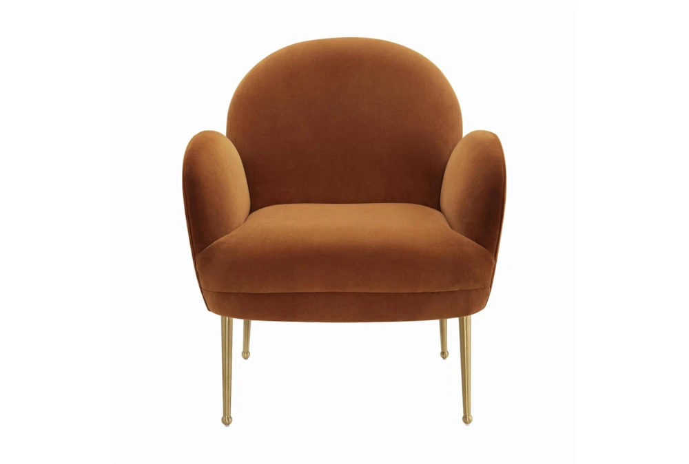 Constance Cognac Velvet Accent Arm Chair