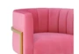 Deanna Rose Pink Velvet Accent Arm Chair - Arm