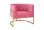 Deanna Rose Pink Velvet Accent Arm Chair - Side