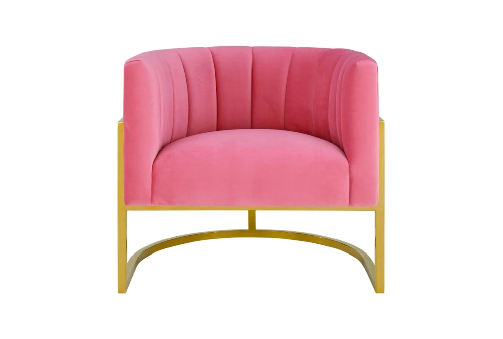 Deanna Rose Pink Velvet Accent Arm Chair