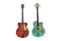 35X14 Inch Multi Color Iron Guitar Wall Decor Set Of 2 - Material