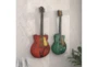 35X14 Inch Multi Color Iron Guitar Wall Decor Set Of 2 - Room