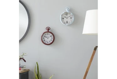 11 Inch Multi Color Iron Wall Clock Set Of 2