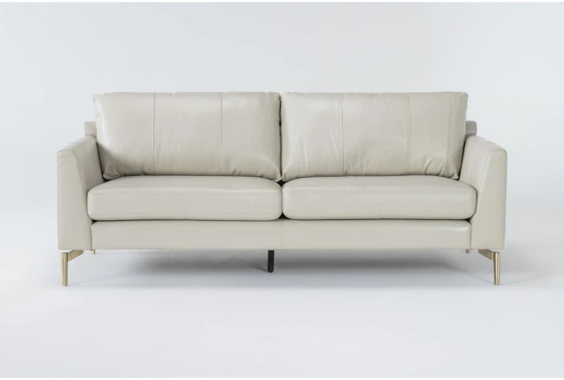 Marmont Ivory 87" Leather Sofa By Drew & Jonathan For Living Spaces - 360