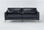Marmont Navy 87" Leather Sofa By Drew & Jonathan For Living Spaces - Signature
