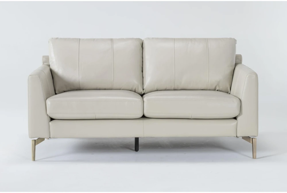 Marmont Ivory 66" Leather Loveseat By Drew & Jonathan For Living Spaces