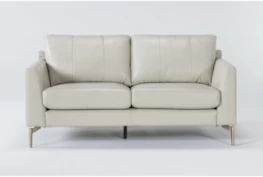 Marmont Ivory Leather Loveseat By Drew & Jonathan For Living Spaces