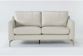 Marmont Ivory 66" Leather Loveseat By Drew & Jonathan For Living Spaces