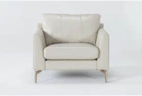 Marmont Ivory Leather Chair By Drew & Jonathan For Living Spaces