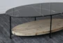 Black Marble Top + Reclaimed Pine Shelf Coffee Table - Detail