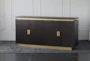 Oak Veneer With Gold Accents 4 Door Sideboard - Signature