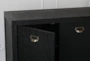 Black 2 Door + 3 Drawer Console Table - Detail