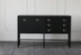 Black 2 Door + 3 Drawer Console Table - Front