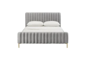 Lisette Grey Velvet Full Bed