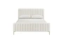Lisette White Full Velvet Upholstered Platform Bed - Front