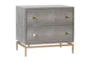 Ansel Grey Shagreen 2-Drawer Nightstand - Front