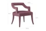 Natasha Pink Slub Velvet Dining Chair - Dimensions Diagram
