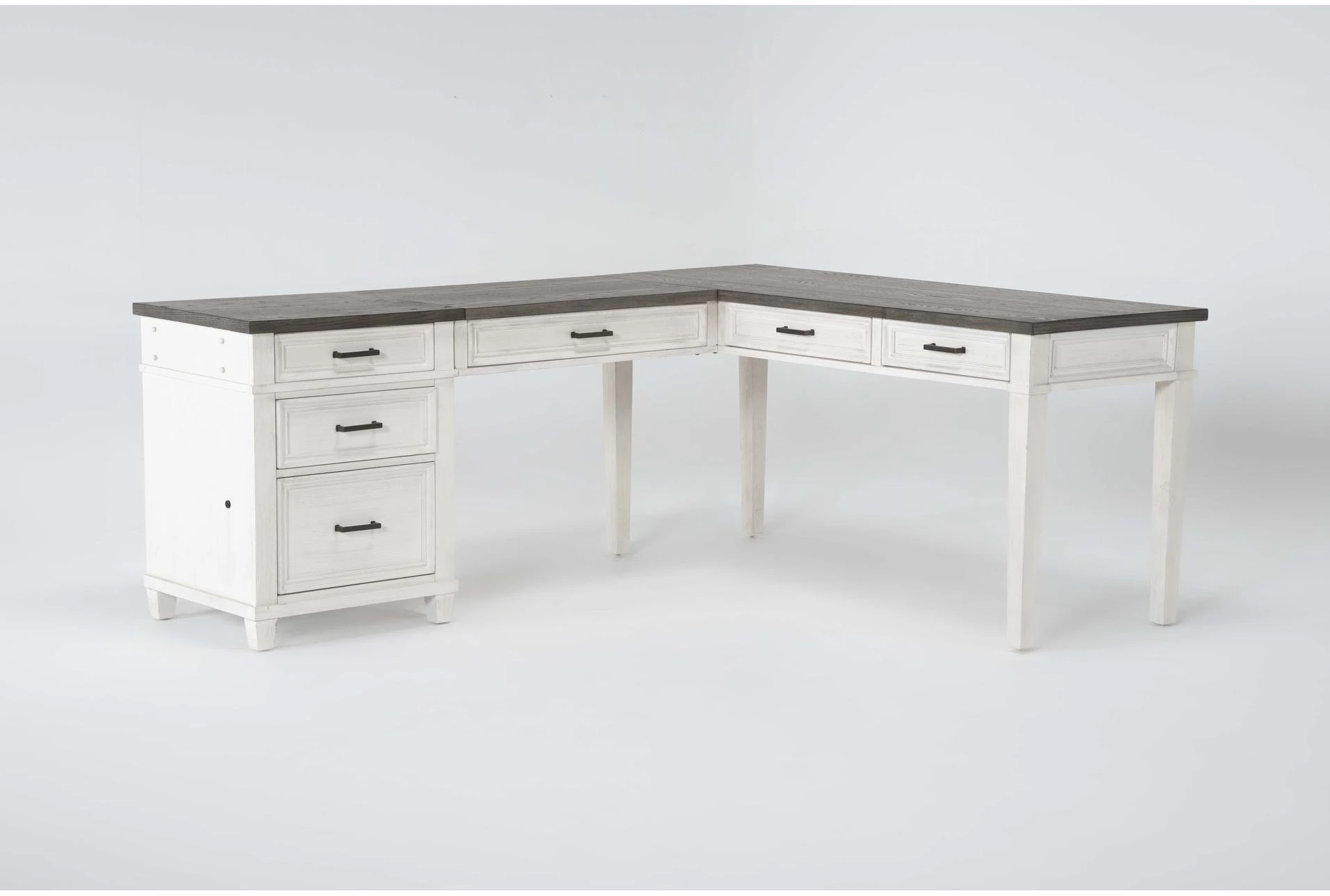 Boomerang Simple - L Shape Office Desk with Drawers