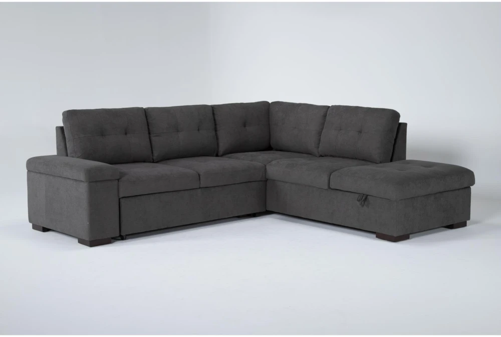 Flinn 103" 2 Piece Convertible Sleeper Sectional with Right Arm Facing Storage Chaise
