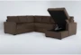 Roxwell 124" 3 Piece Convertible Sleeper Sectional With Right Arm Facing Chaise - Side