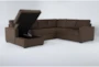 Roxwell 124" 3 Piece Convertible Sleeper Sectional With Left Arm Facing Chaise - Side