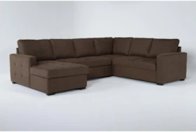 Roxwell 124" 3 Piece Convertible Sleeper Sectional With Left Arm Facing Chaise