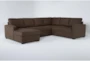 Roxwell 124" 3 Piece Convertible Sleeper Sectional With Left Arm Facing Chaise - Signature