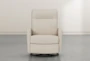 Dale IV Ivory Leather Power Swivel Glider Recliner With Power Headrest - Signature