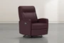 Dale IV Burgundy Leather Power Swivel Glider Recliner With Power Headrest - Side