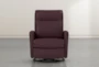 Dale IV Burgundy Leather Power Swivel Glider Recliner With Power Headrest - Signature