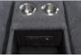 Jolene Dark Grey 98" 3 Piece Modular Console Loveseat with Storage, Cupholders & USB - Detail