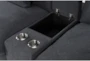 Jolene Dark Grey 98" 3 Piece Power Reclining Modular Console Loveseat with Storage, Cupholders & USB - Detail