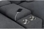 Jolene Dark Grey 98" 3 Piece Power Reclining Modular Console Loveseat with Storage, Cupholders & USB - Detail