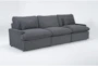 Jolene Dark Grey 122" 3 Piece Power Triple Reclining Modular Sofa with USB - Side