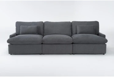 Jolene Dark Grey 122" 3 Piece Triple Power Reclining Modular Sofa with USB