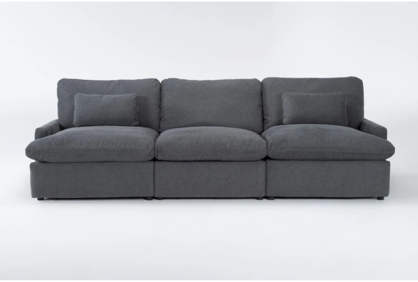 Jolene Dark Grey 122" 3 Piece Triple Power Reclining Modular Sofa with USB - 360