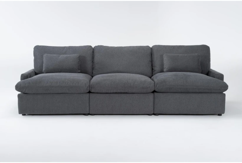 Jolene Dark Grey 122" 3 Piece Power Reclining Modular Sofa with USB - 360
