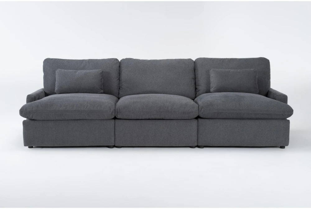 Jolene Dark Grey 122" 3 Piece Power Reclining Modular Sofa with USB