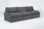 Jolene Dark Grey 122" 3 Piece Modular Sofa - Side