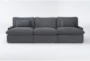 Jolene Dark Grey 122" 3 Piece Sofa - Signature