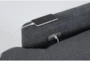 Jolene Dark Grey 120" 5 Piece Power Reclining Modular Sectional with 2 Power Recliners, Ottoman & USB - Detail