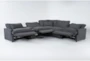 Jolene Dark Grey 134" 6 Piece Power Reclining Modular Sectional with 3 Power Recliner & Console - Side