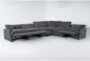 Jolene Dark Grey 158" 6 Piece Reclining Modular Sectional With Three Power Recliners  - Side